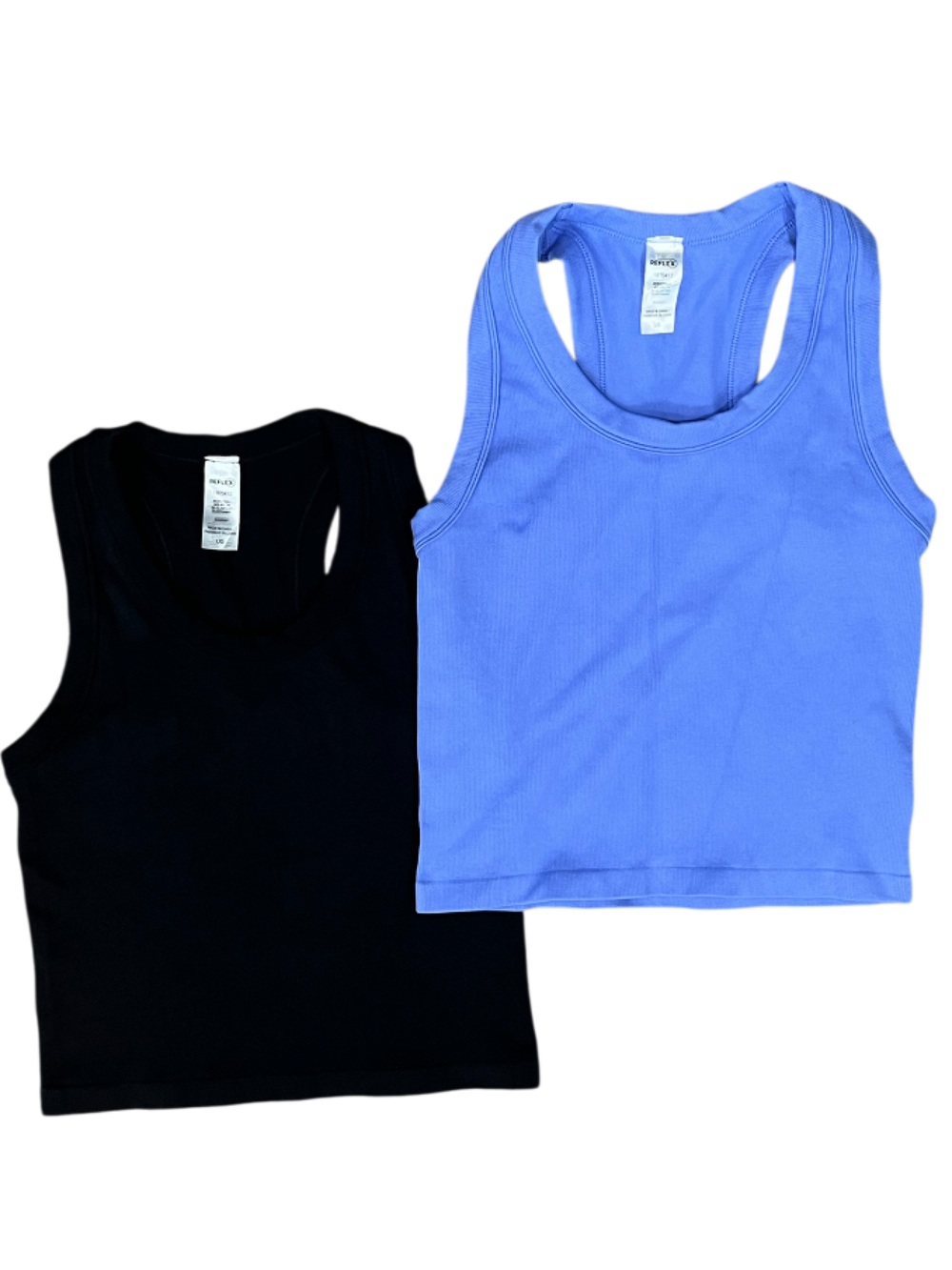 2-Pack Reflex Ribbed Racerback Tanks Large
